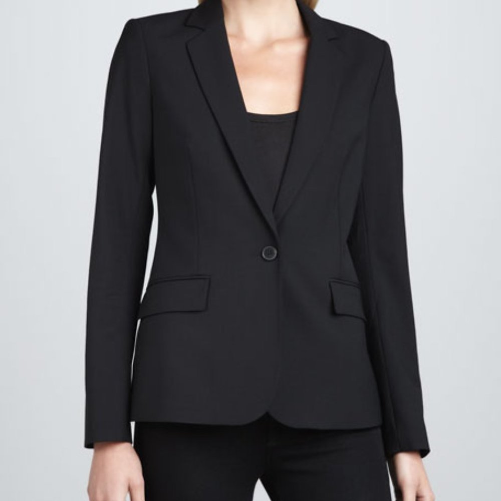 Theory Gabrielle Tailor One-Button Blazer Black Size 2